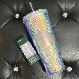 🦄Starbucks🦄 Unicorn Iridescent Studded Cold Cup and Matching Key Chain.  NWT.